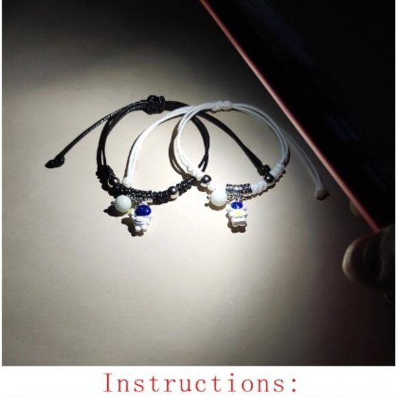 2 Pieces Couple Bracelet Glowing in Dark Astronaut Accessory - Picture 6 of 6